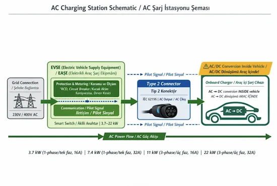 AC-ladestasjonsdiagram